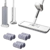 Lazy Person's Self-Washing Flat Mop, 2024 New Magic Flat Squeeze Mop, 360 Hands Free Wash Microfiber Floor Mop with Mop Pads Household Cleaning Tool for Hardwood, Laminate, Tile (with 6 Cloths)