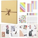 Cadeau idéal : ce kit de scrapbooking est un merveilleux cadeau pour les amis, la famille et les amateurs de bricolage, avec du papier épais et des accessoires décoratifs. Convient pour un anniversaire, Noël, un anniversaire de mariage, la Saint-Valentin, Thanksgiving.