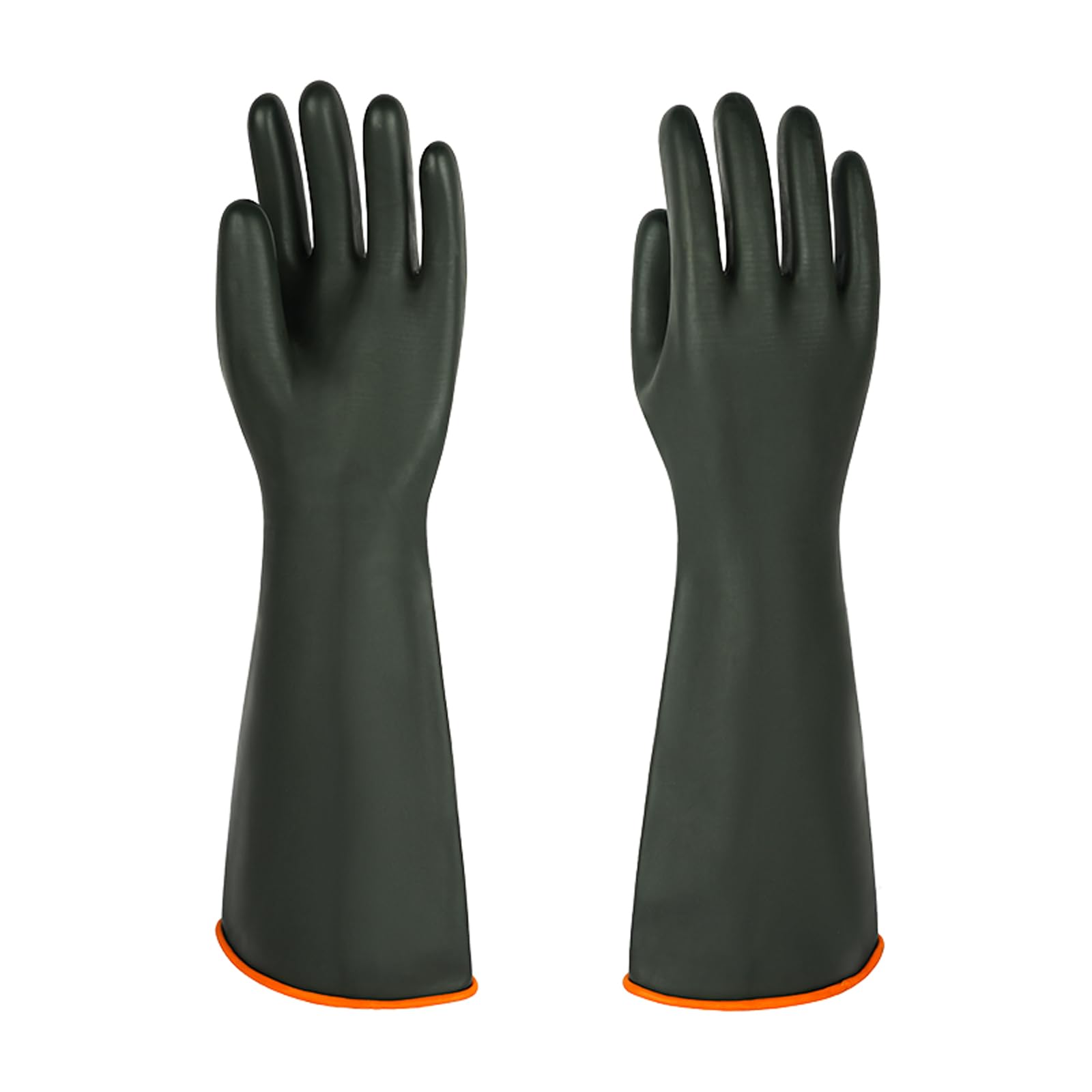 North Tower Heavy-Duty Latex Chemical Resistant Gloves - Reusable Long Rubber Dishwashing Gloves with Forearm Protection for Men - Waterproof, Industrial Safety Gear,18“?1 Pair