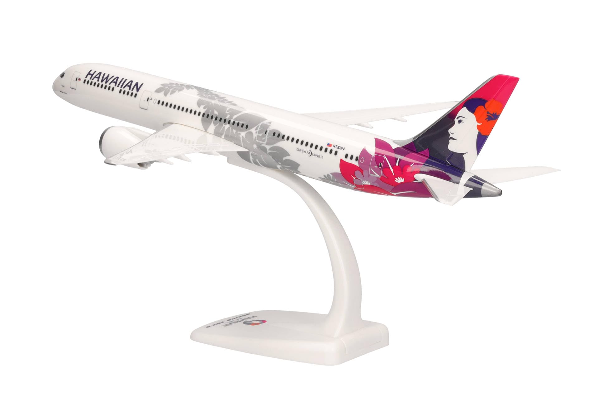 Herpa modello di aereo Hawaiian Airlines Boeing 787-9 Dreamliner - N781HA "Kapuahi", in scala 1:200 - Snap-Fit, pezzo da collezione, miniatura deco, statuetta con supporto in plastica