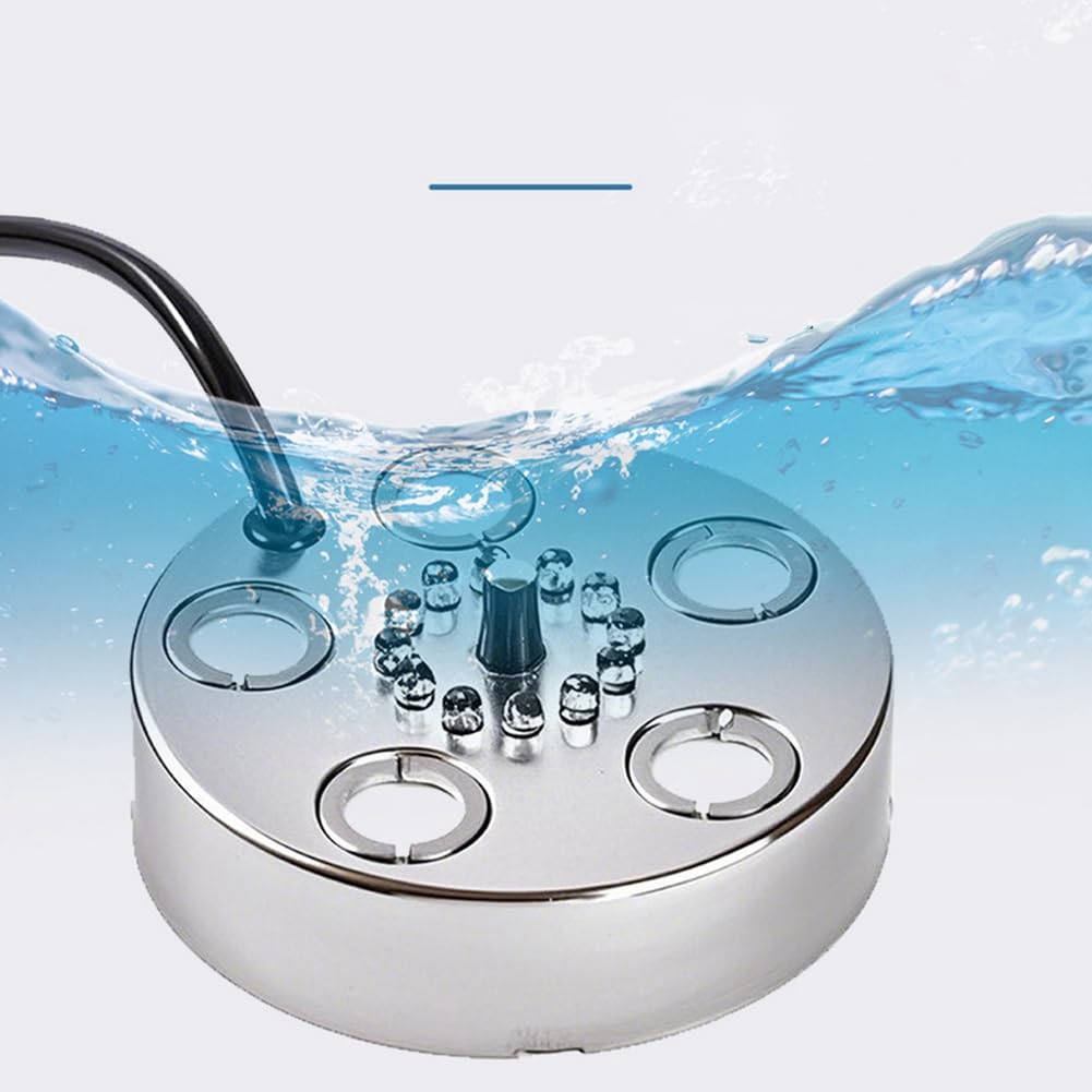 Buhdjfnke Mist Maker,Ultrasonic Water Pond Fountain Fogger 12 LED Light Flashes Stainless Steel Air Humidifier — view 4