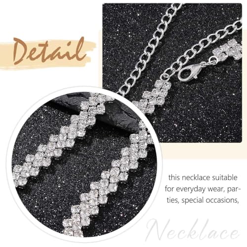 Fashey Rhinestone Choker Necklaces Sparkly Crystal Necklace Dainty Necklaces Jewelry for Women4