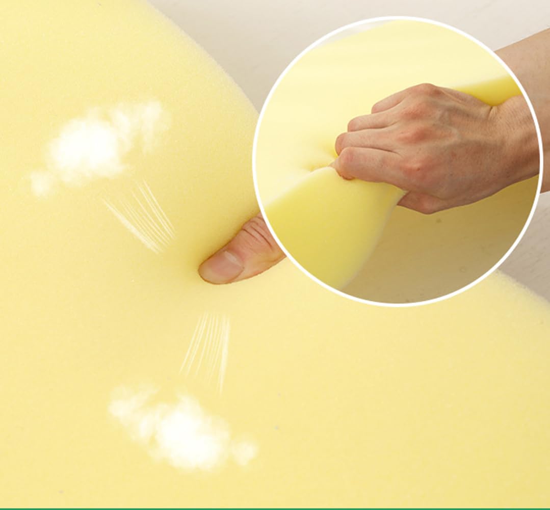 Plancha de Espuma a Medida 35kg/m³,Pieza de Espuma de Alta Densidad - Tamaño Personalizado,Ideal para Tapizar,Sofás,Colchones y Relleno de Cojines,Amarillo,1 pieza (Espesor 12cm-90x60cm)
