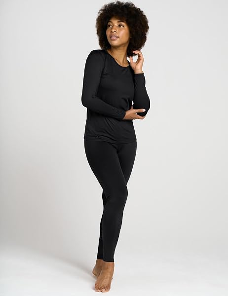 LAPASA Completo Termico Donna Fodera in Micropile Calore Base L17 - Abbigliamento Intimo Invernale Maglietta Pantaloni Calzamaglia Tuta Sci Trekking - 4