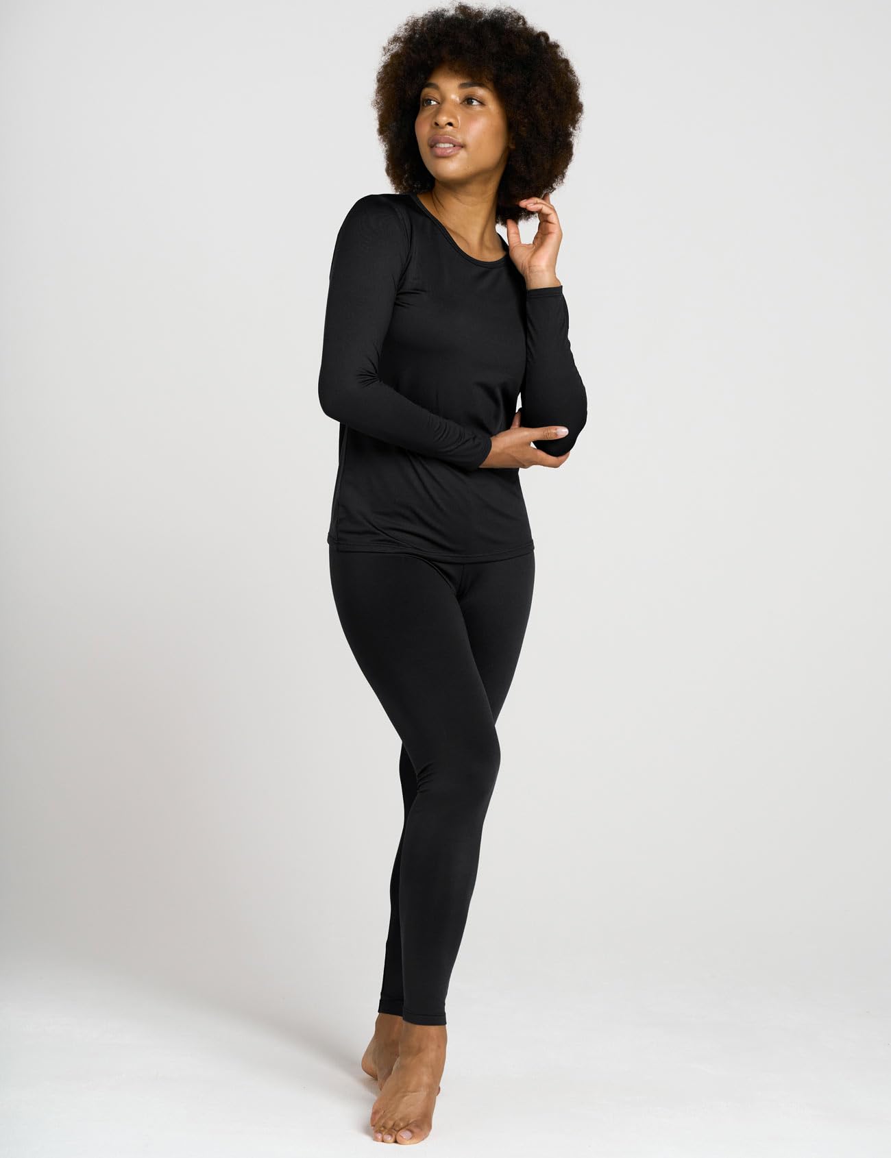 LAPASA Ensemble de sous-Vêtements Thermiques Femme Haut & Bas Maillot de Corps Manches Longues & Pantalon Chaud Automne/Hiver Fin/Moyen/Épais L17/L41/L44 - 4