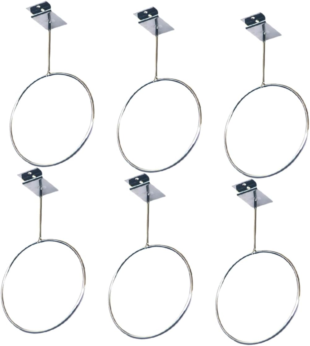 6PCS Wall Mount Ball Rack Durable Storage Holders for Basketball Football Volleyball Exercise Balls for Home Garage Office School Silver