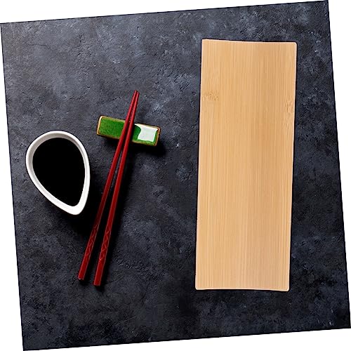 Ounona 2 piezas plato sushi de bambú miniatura 4