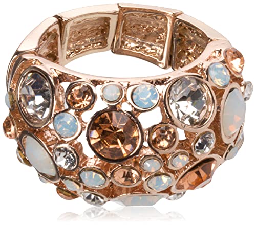 GUESS-Basic-Rose-Gold-Domed-Multi-Stone-Adjustable-Ring-Size-7-9