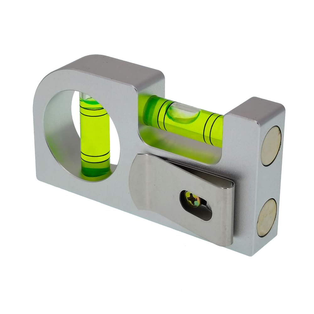 Solid aluminum alloy Mini level ruler portable mini level bubble meter with magnetic function TV stand installation (Silver Green)