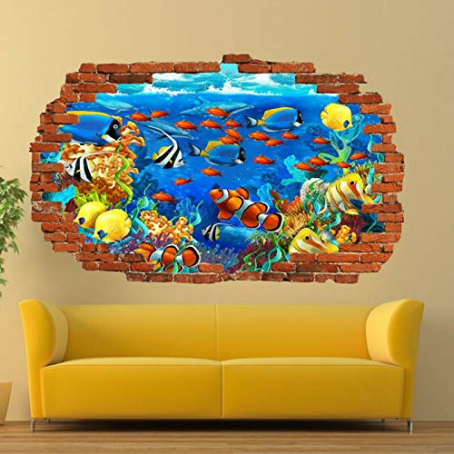 Underwater Tropical Fish Wall Stickers 3D Art Mural Poster