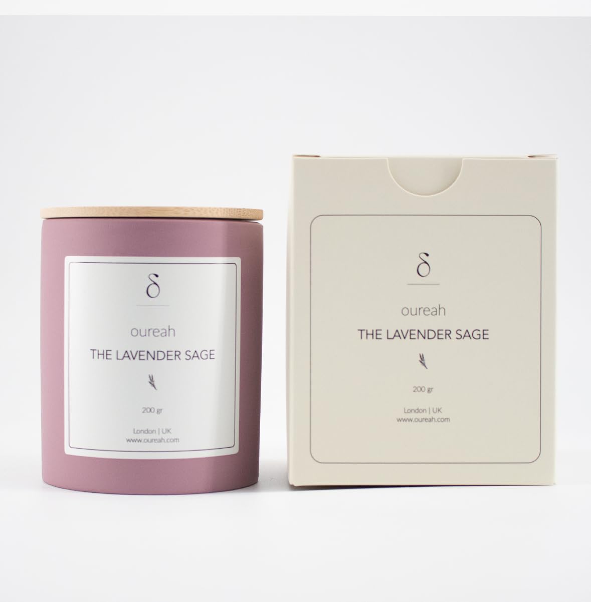 Luxury Soy Candle – Lavender Sage Scent | 200g Long Burn, Hand-Poured | Aromatherapy & Relaxation Gift by Oureah