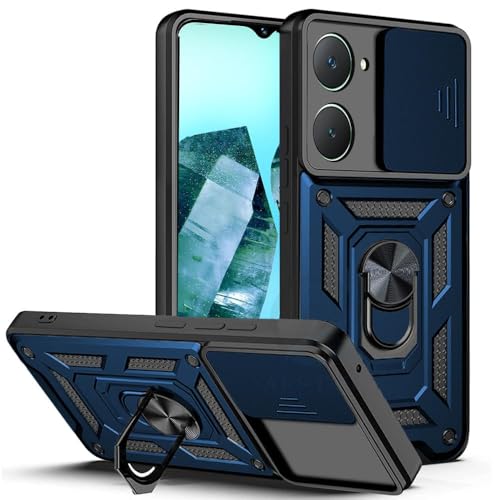 Image of AIBEX Back Cover for iQOO Z9 Lite /Vivo Y28S 5G / Vivo T3 Lite /Vivo Y18 / Vivo Y18e / Vivo Y18i / Vivo Y18t | D10 Tough Armor Case | Sliding Camera Shield | 360 Protection | Kickstand Holder
