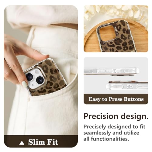 Coque rigide léopard pour iPhone 14 finition antichoc haut de gamme