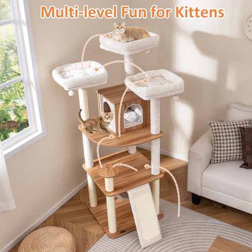 Árbol para gatos moderno alto de 68 pulgadas para interior miniatura 4