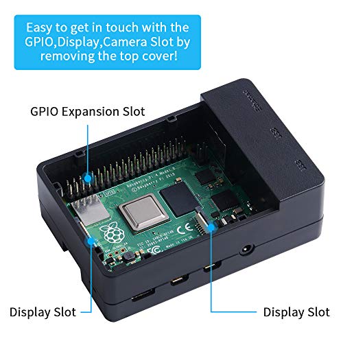GeeekPi Raspberry Pi 4 behuizing met ventilator, 5V 3A USB-C voeding, Raspberry Pi koellichaam, micro-HDMI-kabel, micro… - Afbeelding 5
