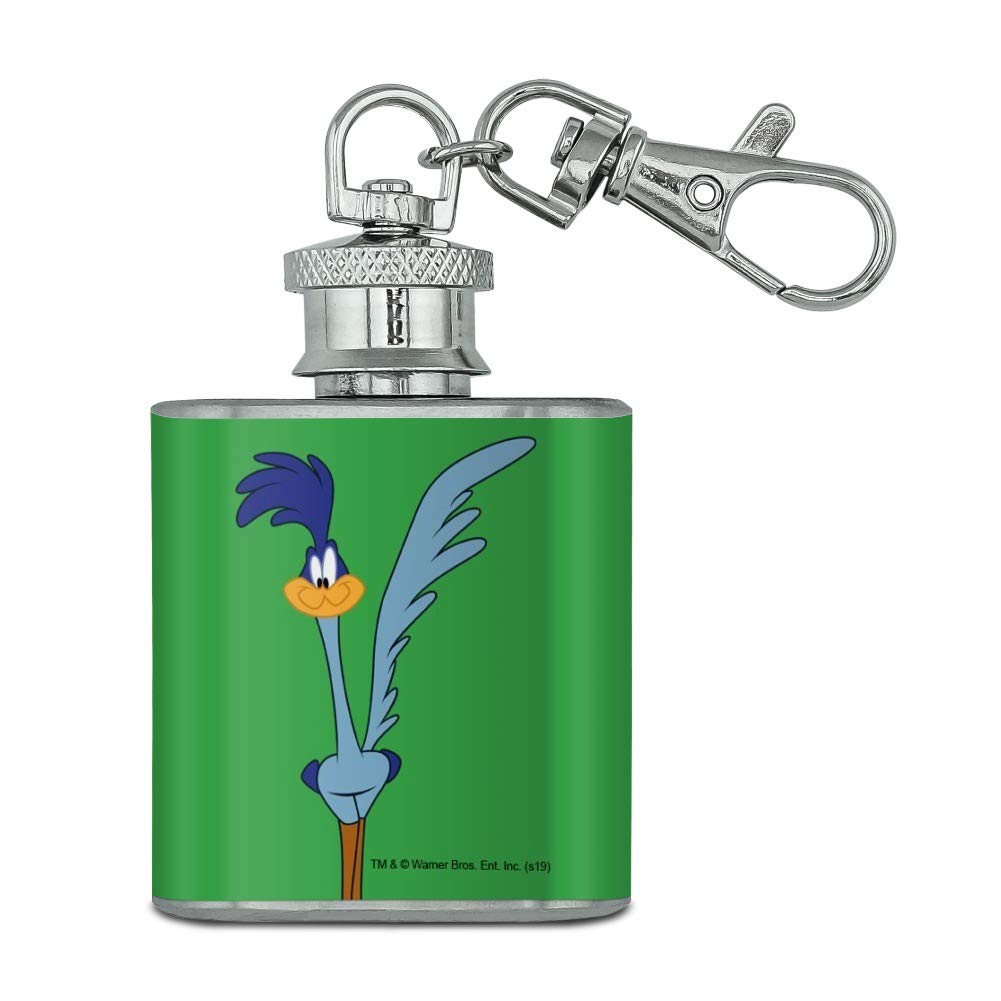 Looney Tunes Road Runner Stainless Steel 1oz Mini Flask Key Chain