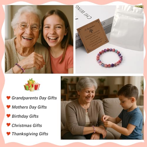Mothers Day Gift for Grandma Gifts for Birthday Christmas, Natural Stone Tree of Life Bracelet Presents for Grandma Nana3