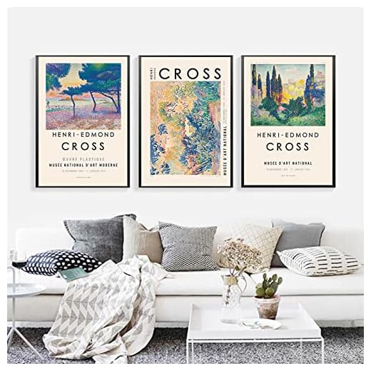 Fransk impressionistisk målare Henri Edmond Abstrakt målning Canvastryck Klassiskt konstverk Affisch Galleri Väggkonst Bild Dekor-40x60cmx3 Ramlös