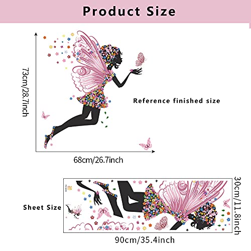 Supzone Butterfly Girl Wall Stickers Flowers Fairy Wall Decal Removable Vinyl Wall Art Stickers For Girls Baby Nursery Kids Bedroom Living Room Bathroom Wall Decor Mural… #TOP6