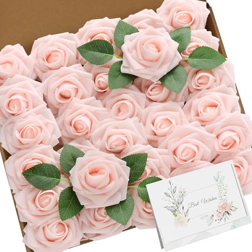 yokure Künstliche Rosen 30 Stück Echte Kunstrosen mit Stielen & Grußkarte - Pflegeleicht & Stimmungsvoll Magischer Blütentraum für Winterabende Romantik-Hochzeiten Valentinstags-Überraschungen