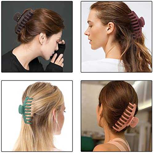 8 Color Large Matte Hair Claw Clips - 4.3 Inch Nonslip Big Nonslip Hair Clamps,Perfect Jaw Hair Clamps For Women And Thinner Hair Styling-1 #TOP5