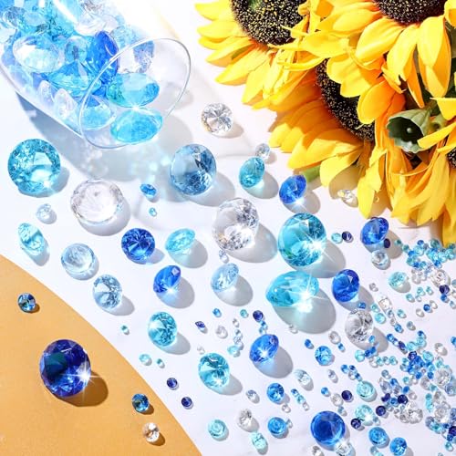 Décoration de table anniversaire strass bleu dégradé pour fête réussie