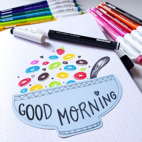 Image of PILOT FriXion Fineliner Erasable Marker Pens, Fine Point 0.7 mm, Vivid Colors, Erasable Pens - Ideal for School, Journaling, & Office Writing (Pack of 96)