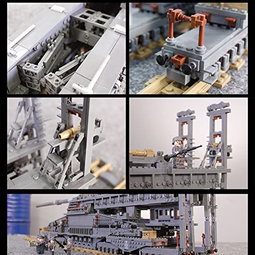3 In 1 WWII Deutsches Eisenbahngeschütz Modellbausatz Groß Militar Panzer Panzerung Modell, 3846 Teile 1/72 Armee… – Bild 6