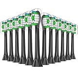 12er Ersatzbürsten Kompatibel mit Philips Sonicare Elektrische Zahnbürste,Bürstenköpfe Zahnbürstenaufsatz für Phillips Sonicare(Schwarz)