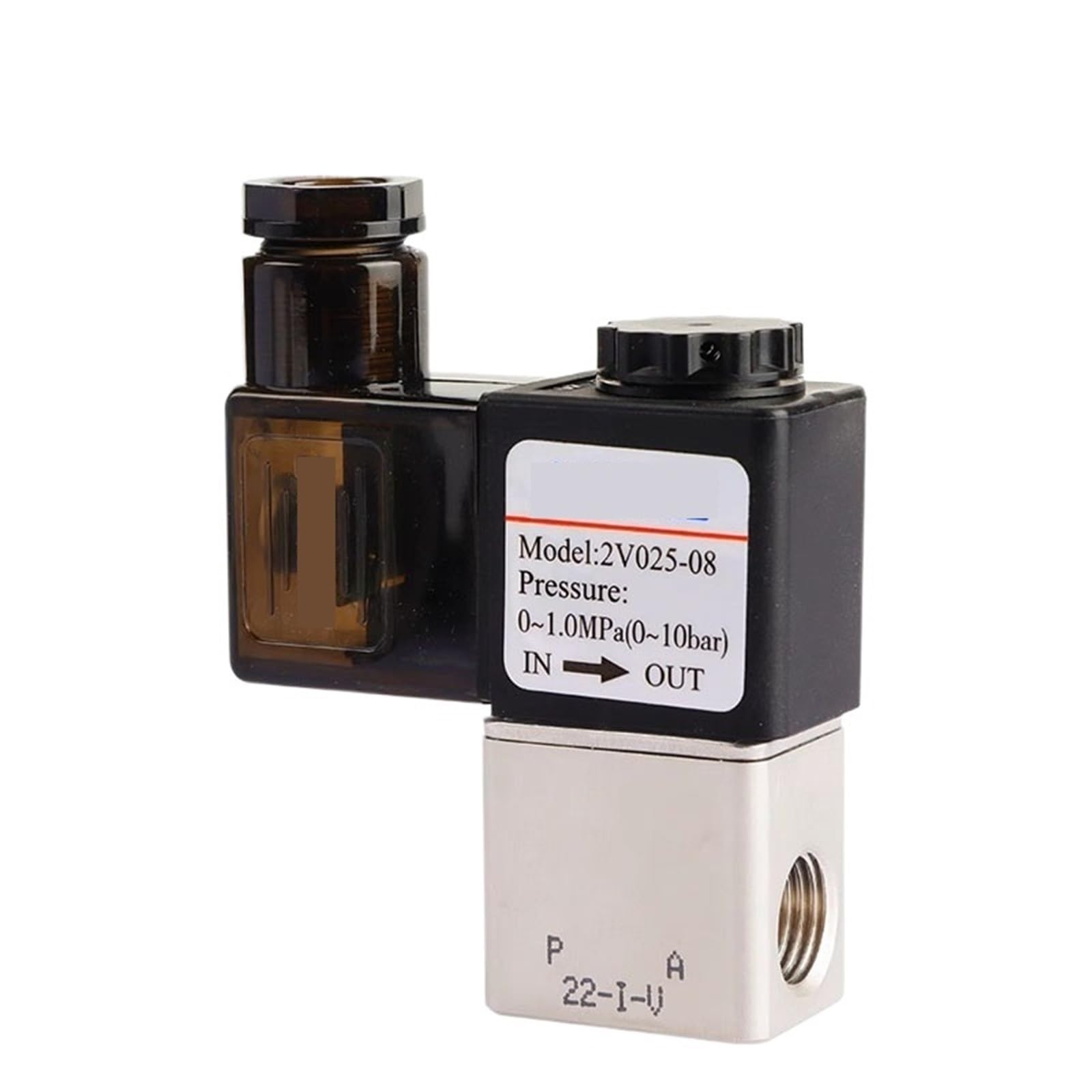 Uyqukggpsn 2V025-06 1Pcs 2V Fluid Controlvalve 2/2Way /2V025-08 Controls Solenoid Valve 12V 24V 110V 220V(,Ac 24V)