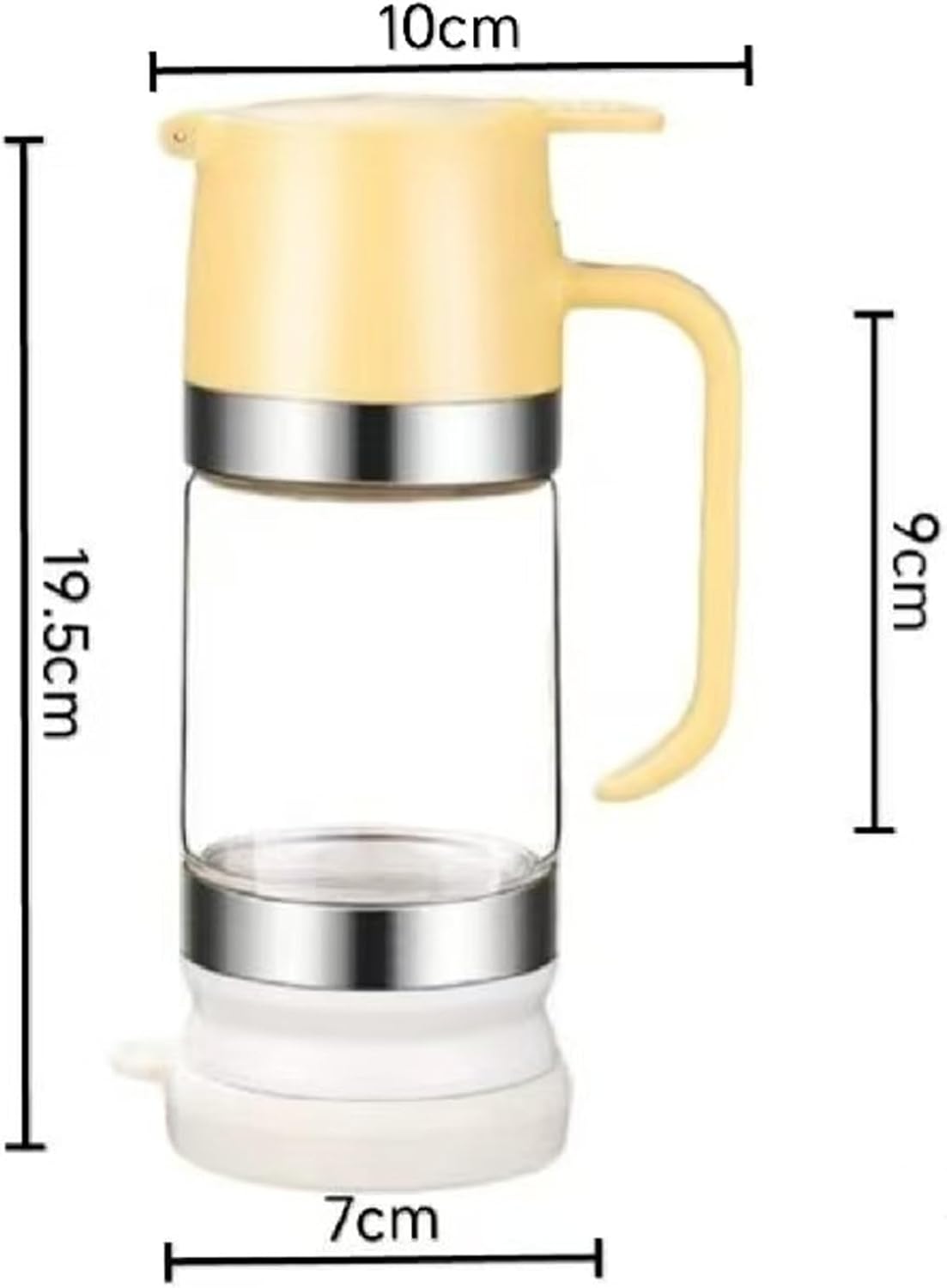 Boutique Kitchen Tool - No-Drip Honey Dispenser, Glass Honey Dispenser Pot, Honeys Dispensing Jar with Bottom Outlet, Press Type Drip Dispenser, Mess-Free, for Honeys, Maple Syrup, Sauce (BLACK,S)