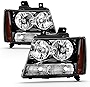 ACANII - For 2007-2014 Chevy Suburban Tahoe Avalanche [Factory Style] Headlights Headlamps Pair Set Assembly Left+Right