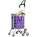 Lebensmittelgeschäft-Wagen-Haus-faltender Laufkatze, bequeme Aufstiegs-Treppe-Einkaufswagen-Laufkatze, Doppelt verwendbarer Doppelt-Handgriff-Edelstahl-Räder purpurrot (Farbe : Purple)