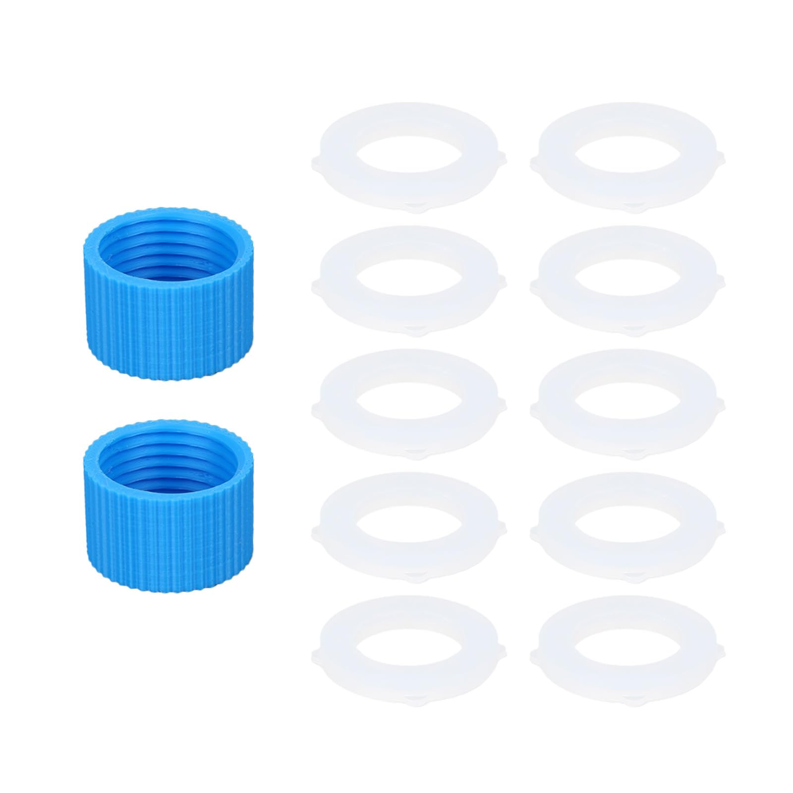 2pcs Water Filter Coupling Kit, Cleaning Coupler with 10 Cap Sealing Gasket Replacement Compatible with Sawyer Squeeze Filtration System & Standard Plastic Bottle for Hiking Camping Accessories