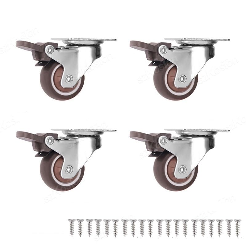 Roulettes pivotantes universelles avec frein lot de 4 pour meubles 2.5cm