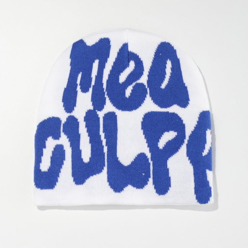 Unisex Y2K Letter Printing Knitted Hat Hip-hop Letter Hats Warm Winter Outdoor Caps for Women Man Pullover Hat image 2