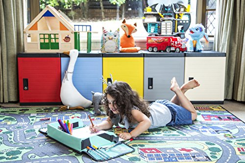 Jink Locker, Lockable Storage Cabinet 19" With Keys | Great For Kids, Home, School, Office Or Outdoor | Toy Box, Footlocker, Bedside Dresser/Nightstand, Sports Or Gym (Blue) #TOP5