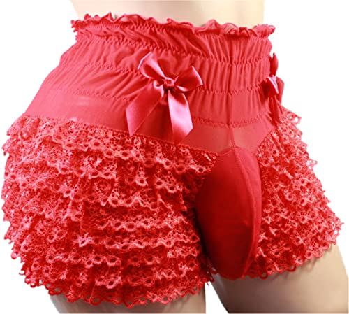 aishani Pouch Panties Men's Lace Ruffle Shorts Bikini Briefs Lingerie Underwear2