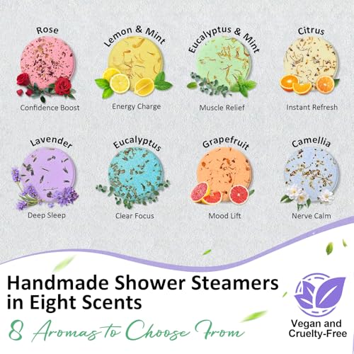 Shower Steamers Aromatherapy Birthday Gifts for Women - 8 Pack Shower Bombs Gift Set, Self Care Home Spa, Boo Basket Stocking Stuffers, Christmas White Elephant Gifts for Adults Mom Wife Teens - Image 5