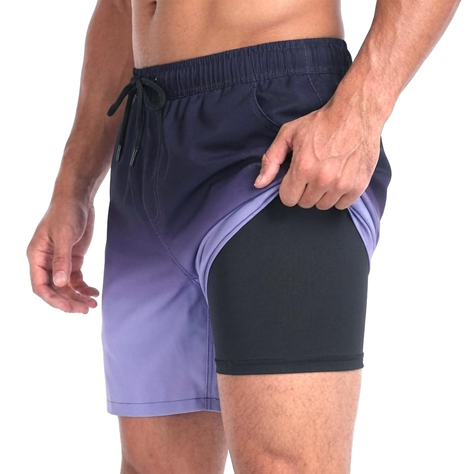 Image of Keevoom Mens Swim Trunks Compression Liner Swimming Shorts Swimwear Quick Dry Swimsuit Bathing Suits Board Shorts