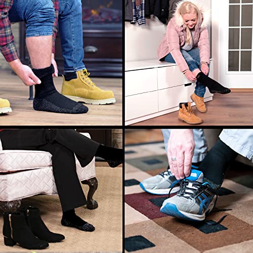 35° Below Thermal Thicker Insulated Socks, As Seen On Tv, Thermal Socks For Men, Winter Socks For Women, Acrylic Woven Aluminized Fiber Socks, One Pair, Small/Medium, Black/Silver #TOP5