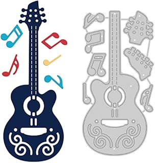 GLOBLELAND Guitar Metal Cutting Dies Music Note Die Cuts Stencil Template for Scrapbook Embossing Album Paper Card Making