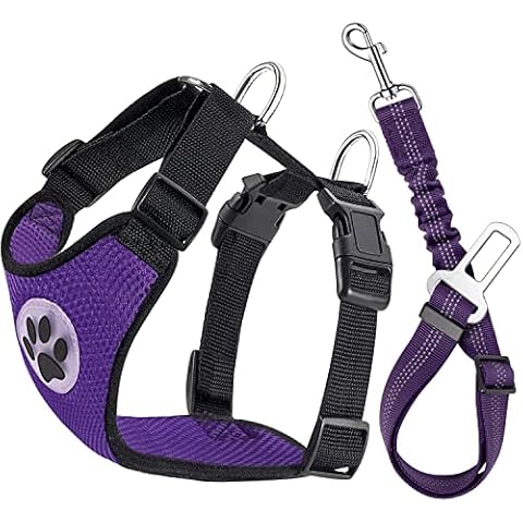 Lukovee Adjustable Dog Car Harness and Seatbelt Cover