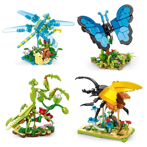 Insect Collection Building Set 815 PCS Insects Animals Flowers Butterfly Mantis Beetle Dragonfly for Nature Decor Ideas Gift Bug Building for Adults Compatible with Lgo