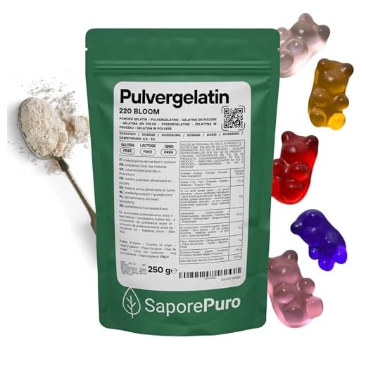SaporePuro Gelatinepulver Lebensmittelqualität 250 g – Geliermittel tierischen Ursprungs – 220 Bloom