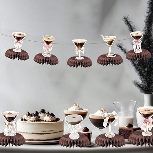 Centros de mesa de panal negro Martini NANAGALI para decoración de cumpleaños 9 uds 4