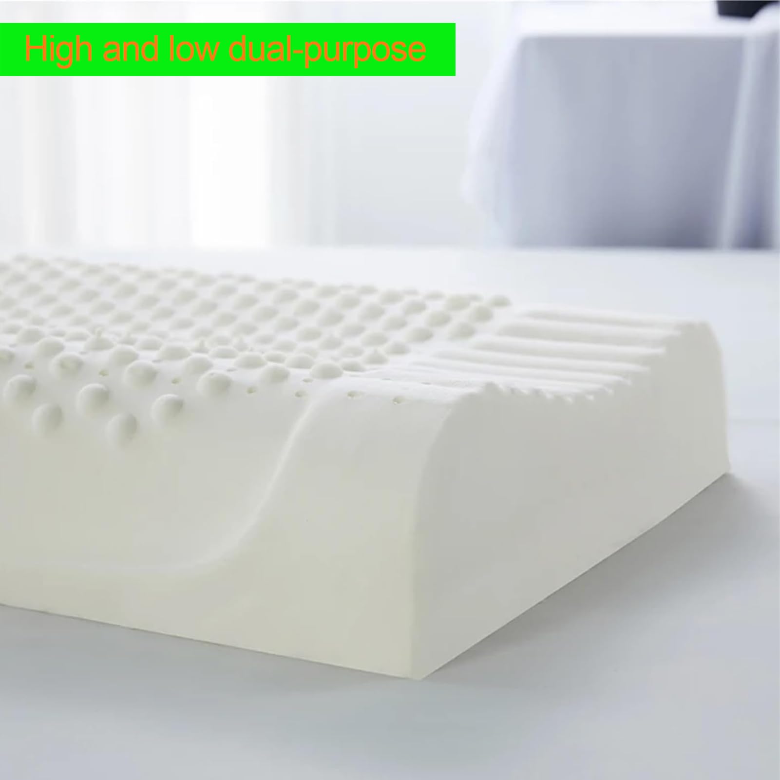 Almohada de látex natural para dormir, almohada de lujo extrasuave para personas que duermen de lado, espalda y boca abajo, funda de algodón transpirable extraíble