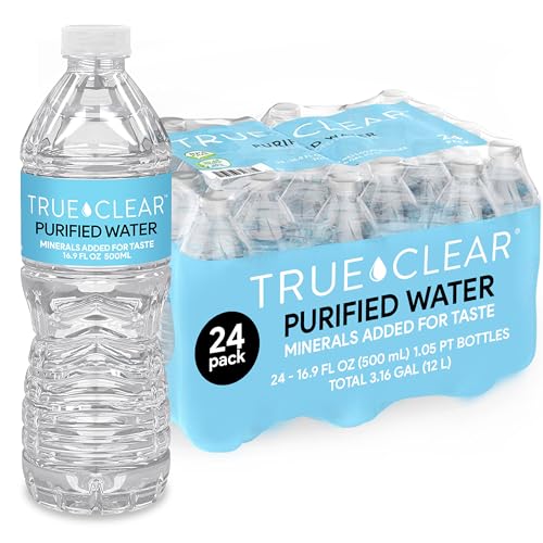 Image of True Clear Purified Drinking Water, 16.9 fl oz Bottles, 24-Pack, BPA-Free