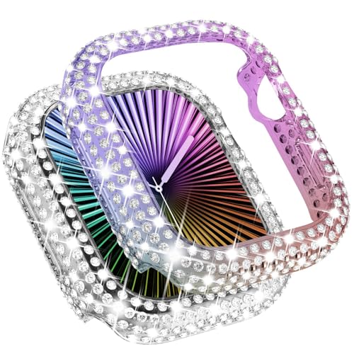 Coque Apple Watch Series 10 46mm protection écran antichoc cristal strass iWatch 42mm