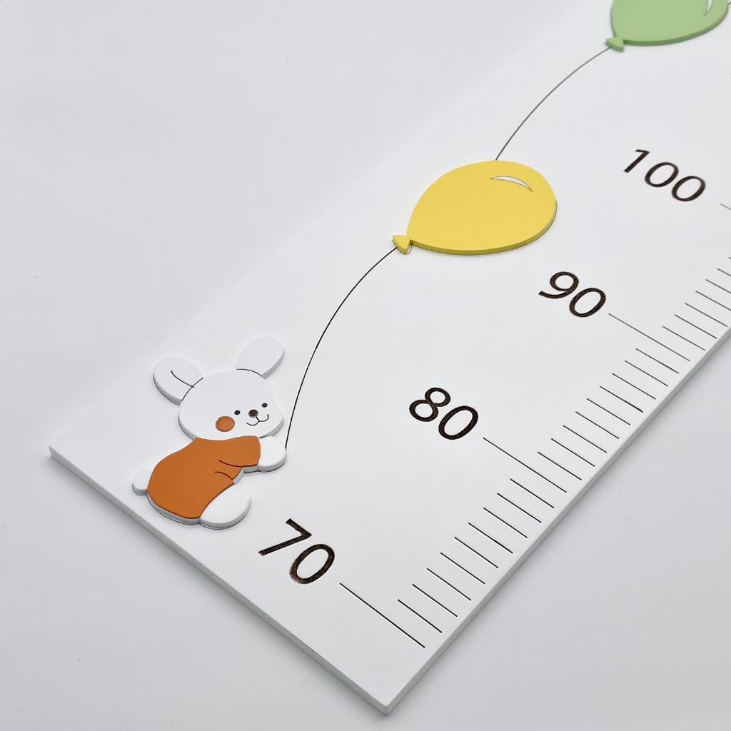 Botter Luigi | Legno Artigianale Made in Italy | Metro Crescita Bambini Modello Poppy Multicolore | Scala 70-140 cm | Elementi in Rilievo
